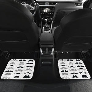 Mustache Beard Pattern Print Design 04 Front and Back Car Mats