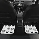 Mustache Beard Pattern Print Design 04 Front and Back Car Mats