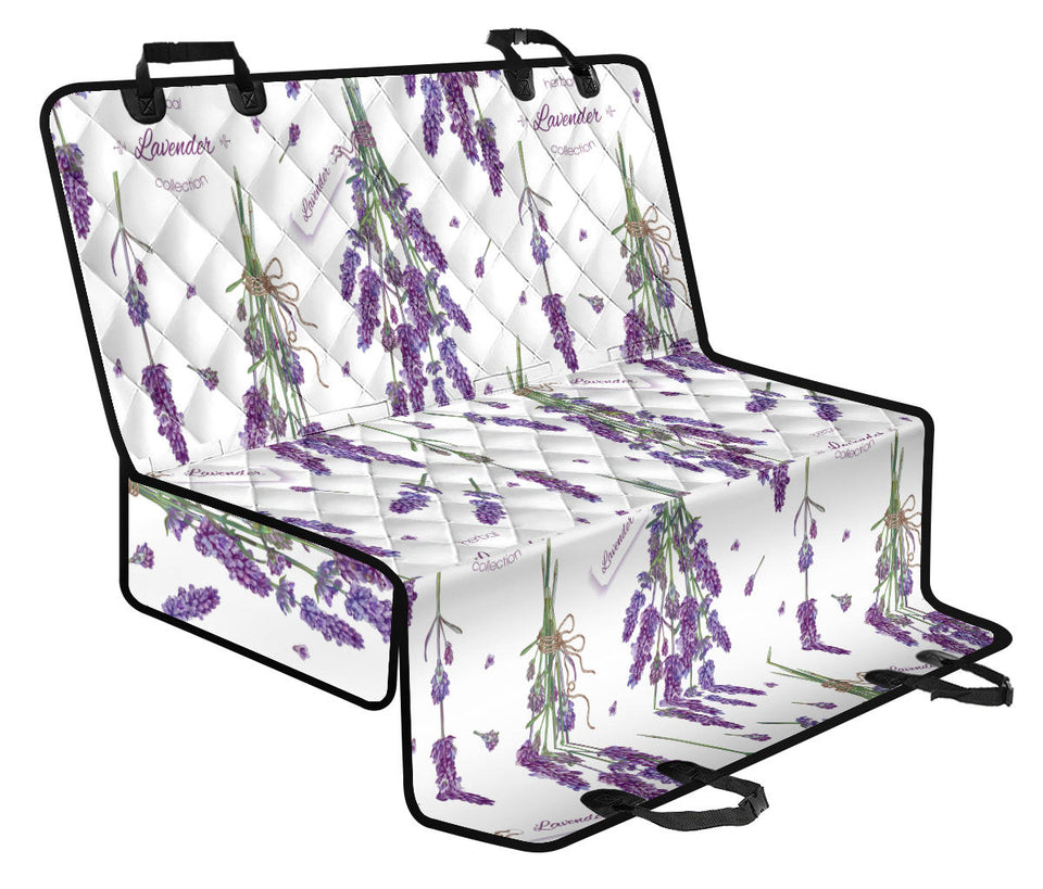 Lavender Flower Design Pattern Dog Car Seat Covers