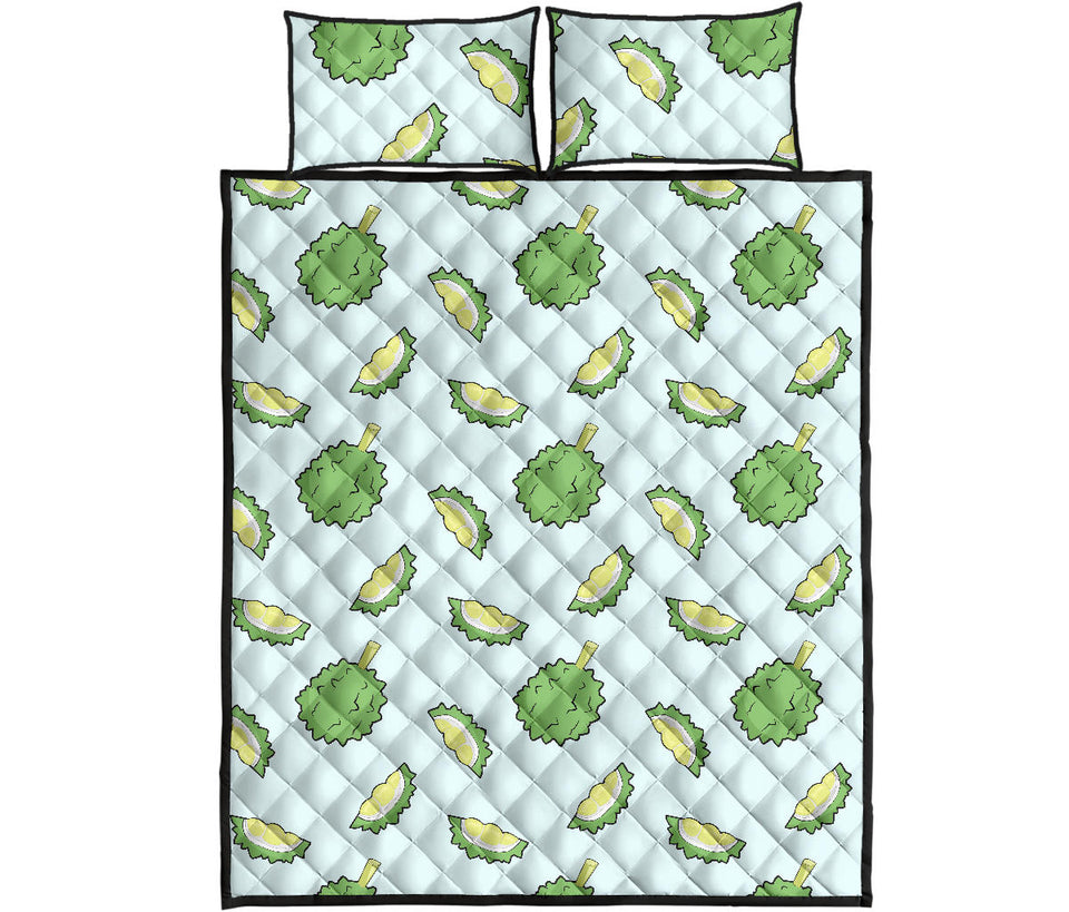Durian pattern blue background Quilt Bed Set