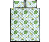 Durian pattern blue background Quilt Bed Set