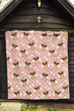 Cute Unicorn Pug Pattern Premium Quilt
