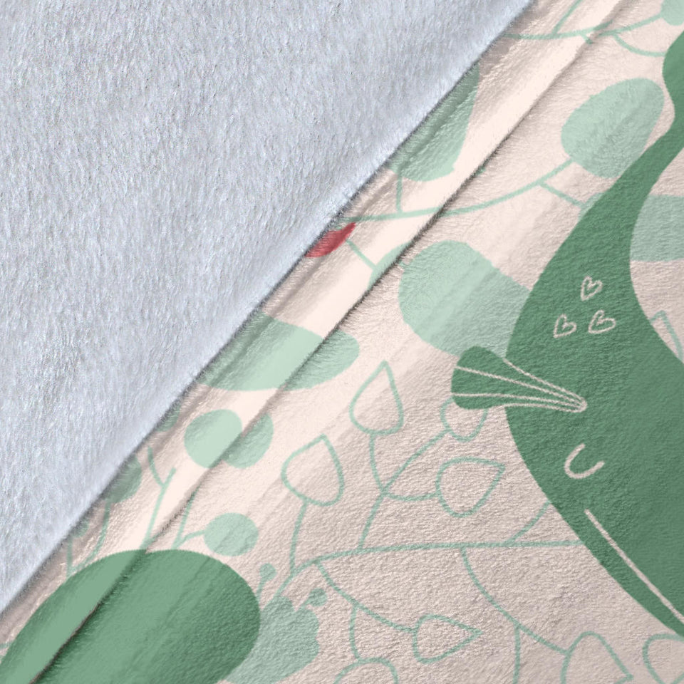 Cute Whale Pattern Premium Blanket