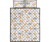 Corgi Dog Pattern Quilt Bed Set