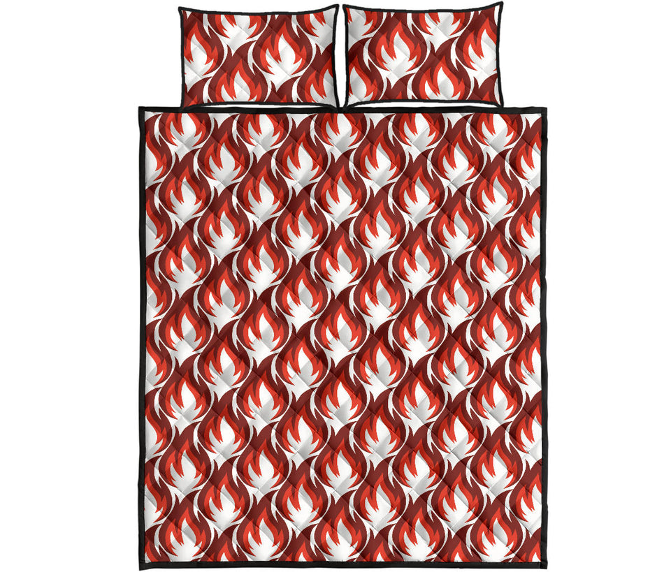 Fire flame symbol design pattern Quilt Bed Set