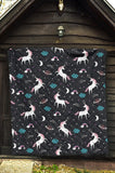 Unicorn Rainbows Moon Clound Star Pattern Premium Quilt