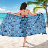 Anchors Rudder Compass Star Nautical Pattern Sarong