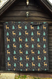 Deers Star Tree Pattern Premium Quilt