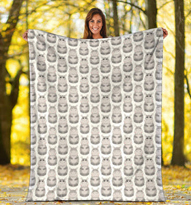 Hippopotamus Pattern Print Design 05 Premium Blanket