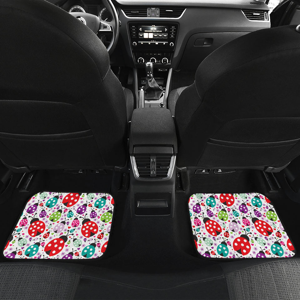 Ladybug Pattern Print Design 03 Front and Back Car Mats
