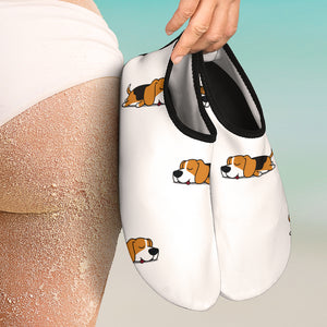 Cute Beagle Dog Sleeping Pattern Aqua Shoes