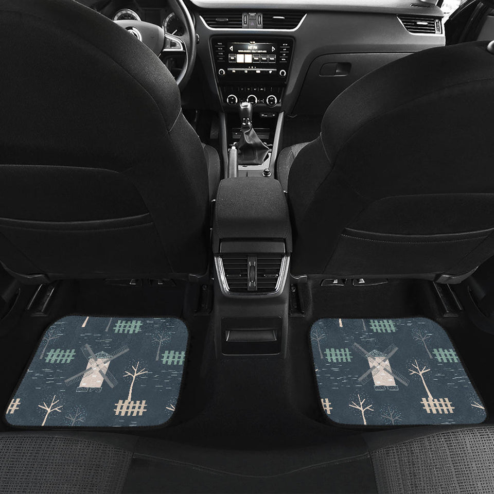Windmill Tree Pattern Front And Back Car Mats