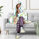 Watercolor Crocodile Pattern Hooded Blanket