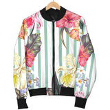 Colorful Orchid Flower Pattern Women'S Bomber Jacket