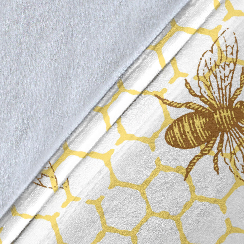 Bee Honeycomb Seamless Design Pattern Premium Blanket