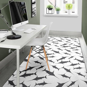 Swordfish Pattern Print Design 04 Area Rug