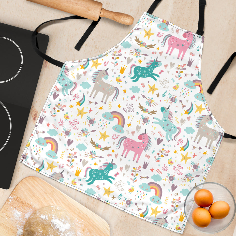 Colorful Unicorn Pattern Adjustable Apron