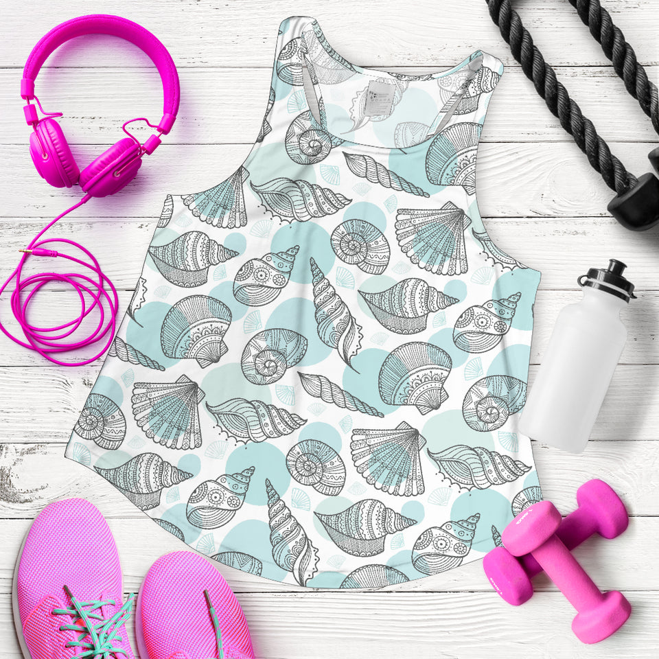 Shell polynesian tribal  Women Racerback Tank Top