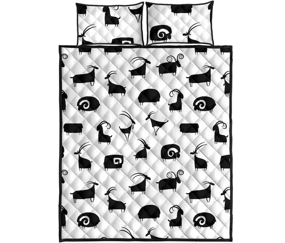 Goat ram pattern Quilt Bed Set