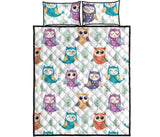 Cute owl pattern Quilt Bed Set