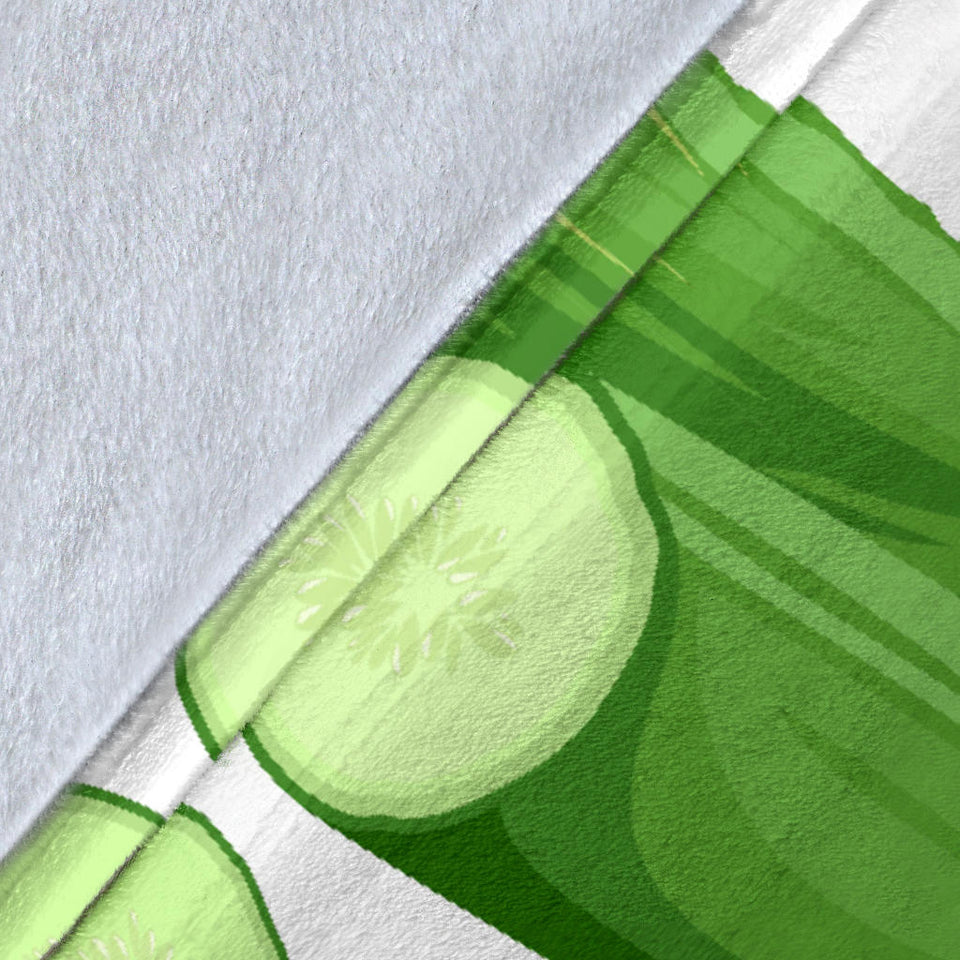 Cucumber Whole Slices Pattern Premium Blanket
