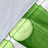 Cucumber Whole Slices Pattern Premium Blanket