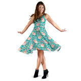 Pig Pattern Print Design 01 Sleeveless Midi Dress