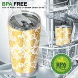 Gold Grape Pattern Tumbler