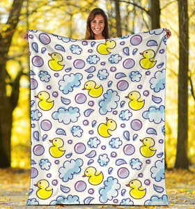 Duck Toy Pattern Print Design 01 Premium Blanket