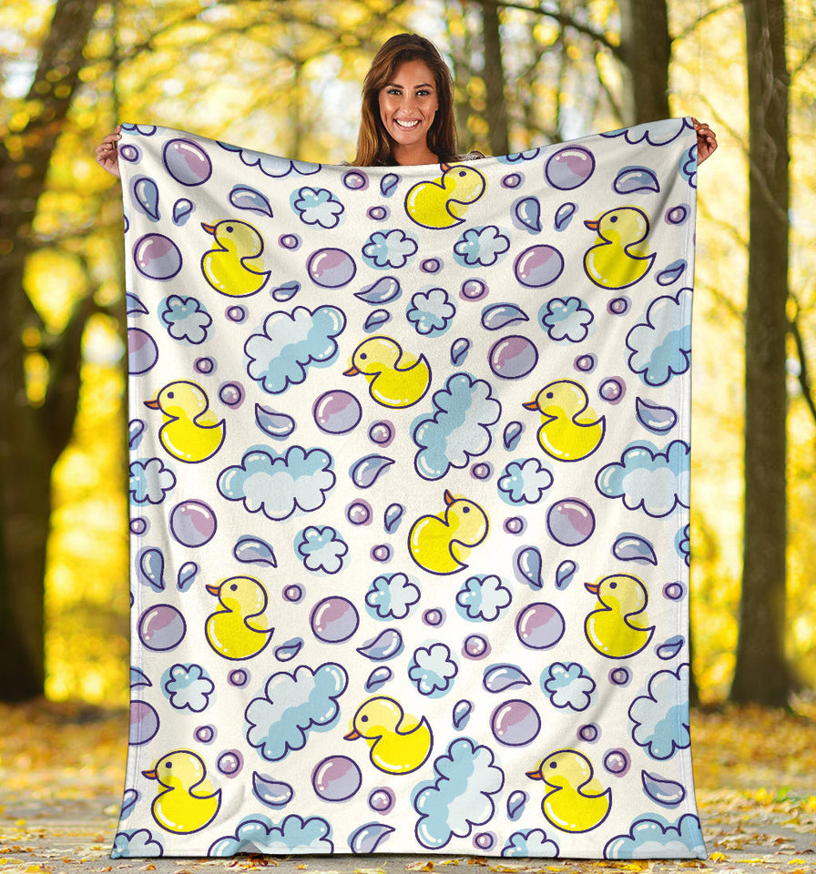 Duck Toy Pattern Print Design 01 Premium Blanket