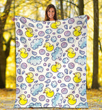 Duck Toy Pattern Print Design 01 Premium Blanket