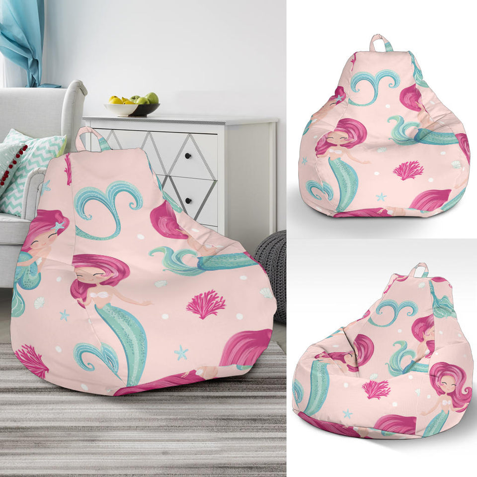 Cute Little Mermaid Pattern Bean Bag Cover