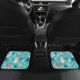 Christmas Cute Siberian Husky Puppie Pattern Front And Back Car Mats