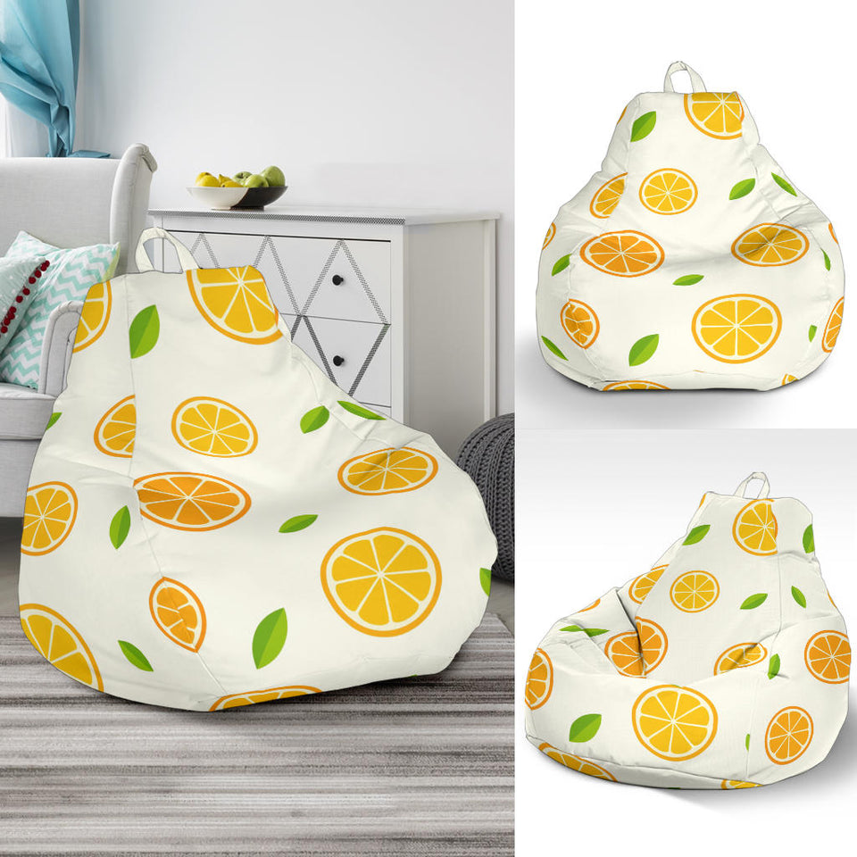 Oranges Leaves Pattern Bean Bag Cover