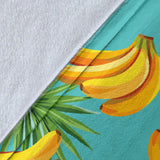 Banana Palm Leaves Pattern Background Premium Blanket