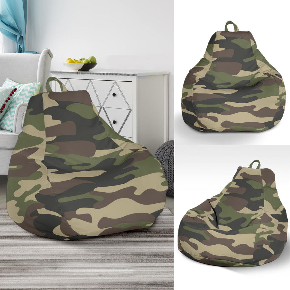 Dark Green Camo Camouflage Pattern Bean Bag Cover