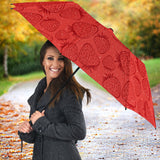Strawberry Pattern Red Background Umbrella