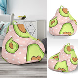 Avocado Heart Pink Background Bean Bag Cover