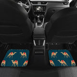 Camel Pattern Blue Blackground Front And Back Car Mats