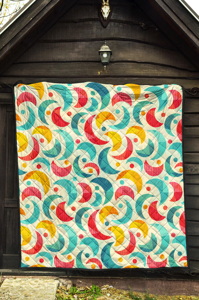 Colorful Moon Pattern Premium Quilt