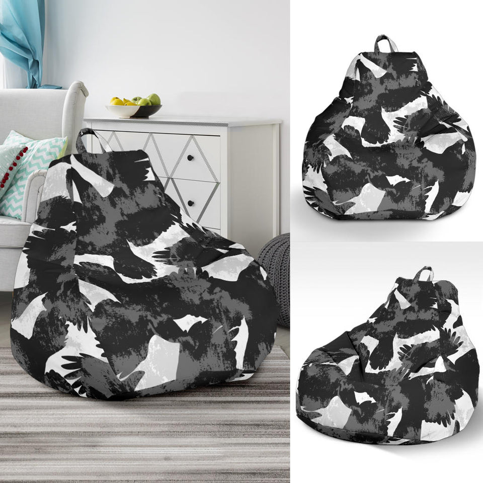 Crow Illustration Pattern Bean Bag Cover