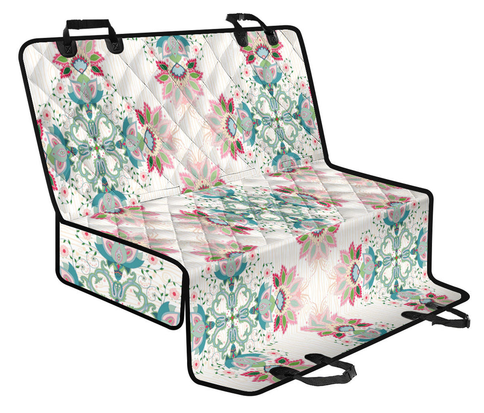 Square Floral Indian Flower Pattern Dog Car Seat Covers