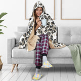 Leopard Skin Print Pattern Hooded Blanket