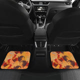 Red Rooster Chicken Cock Pattern Front And Back Car Mats
