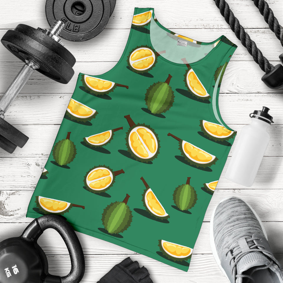 Durian pattern green background Men Tank Top