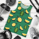 Durian pattern green background Men Tank Top