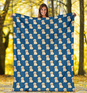 Golden Retriever Pattern Print Design 03 Premium Blanket