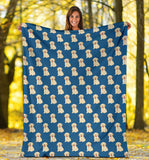Golden Retriever Pattern Print Design 03 Premium Blanket