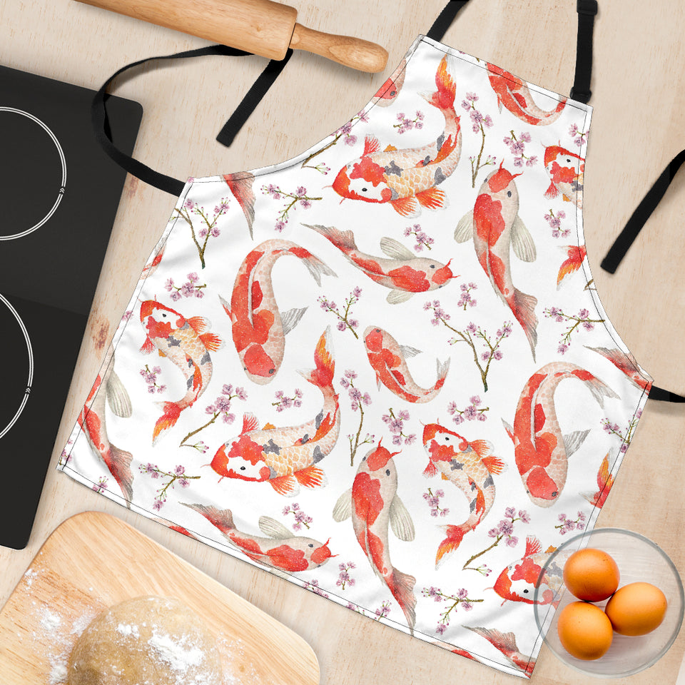 Watercolor Koi Fish Carp Fish Pattern Adjustable Apron