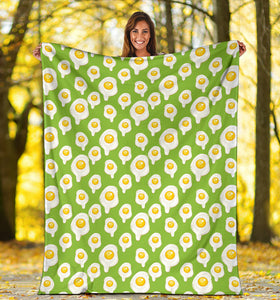 Fried Eggs Pattern Print Design 01 Premium Blanket
